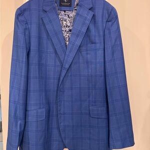 Tailored Blue Plaid Blazer